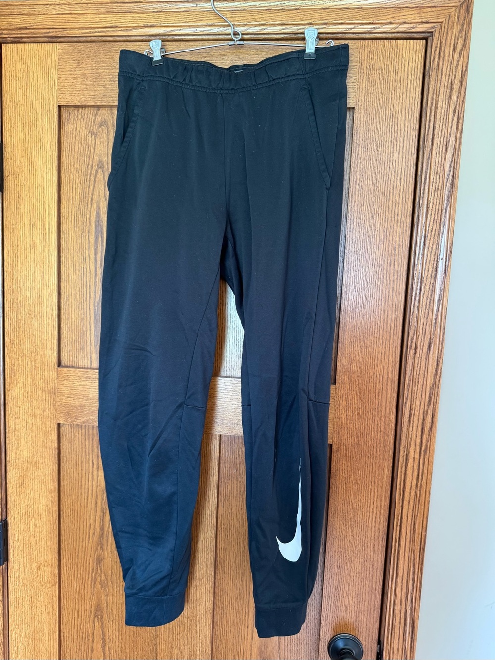 Nike Black Joggers with White Swoosh